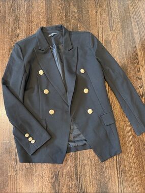 Black Blazer with Gold Buttons